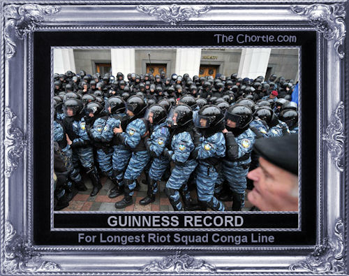 Guiness record for longest riot squad conga line