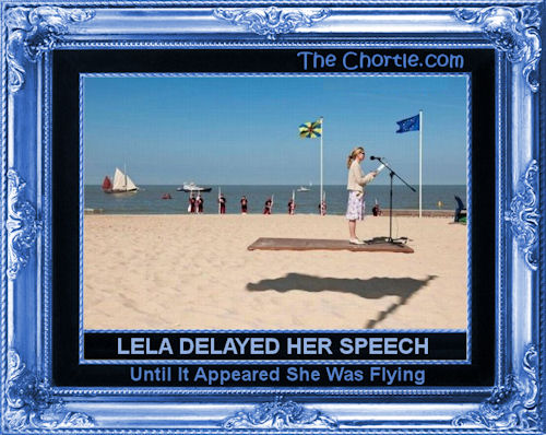 Lela delayed her speech until she was flying