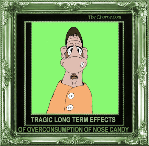 Tragic long term effects of overconsumption of nose candy