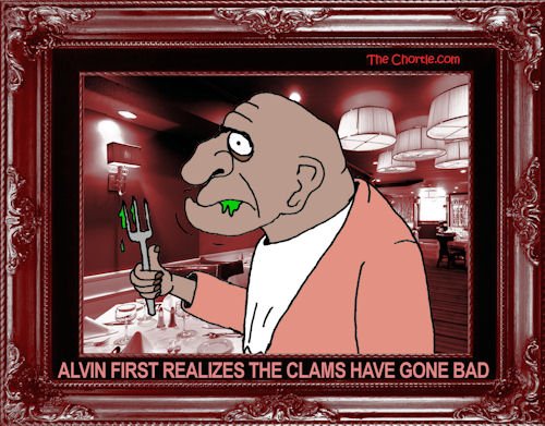 Alvin first realizes the clams have gone bad