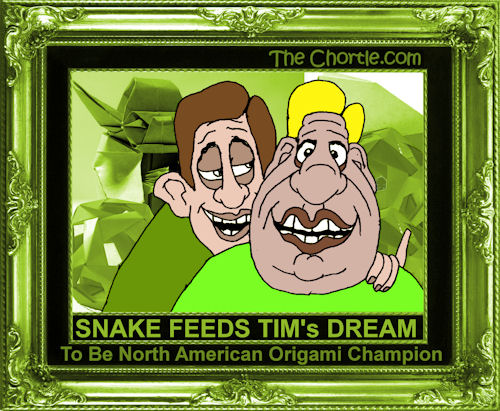 Snake feeds Tim's dream to be North American Origami Champion