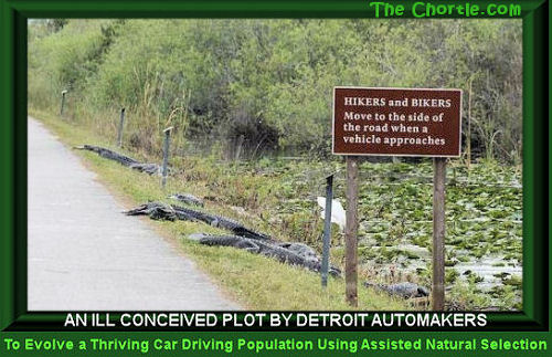 An ill conceived plot by Detroit automakers to evolve a thriving car driving population using assisted natural selection.
