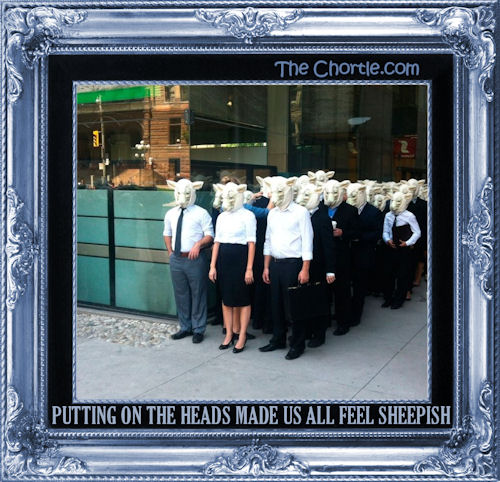 Putting on the heads made us all feel sheepish