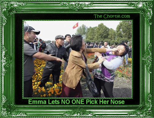 Emma lets NO ONE pick her nose