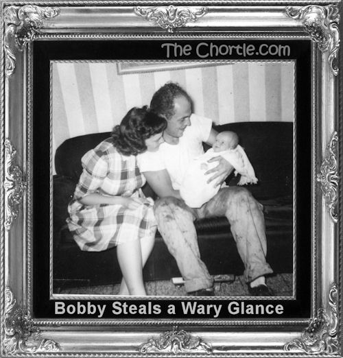 Bobby steals a wary glance