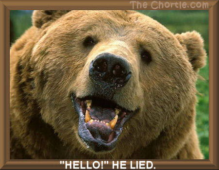 "Hello!" he lied. 