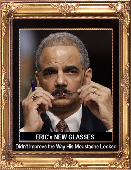 Eric's new glasses didn't improve the was his moustache looked.