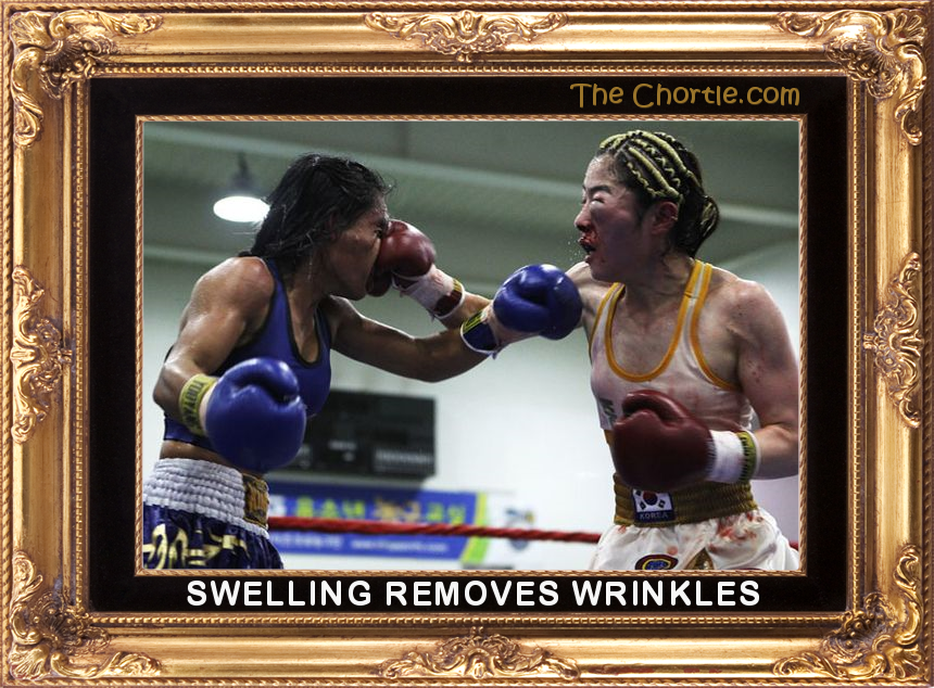 Swelling removes wrinkles